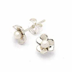 Blommor blommorörhängen i silver