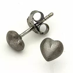 Hjärta örhängestift i svart rhodinerat silver