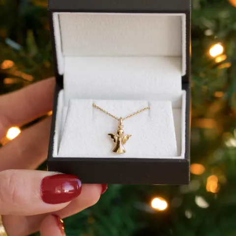 ängel hängen i förgyllt silver