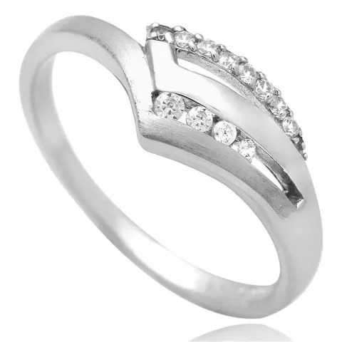 vit zirkon ring i silver