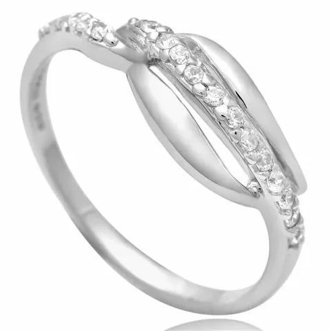 Elegant vit zirkon ring i silver