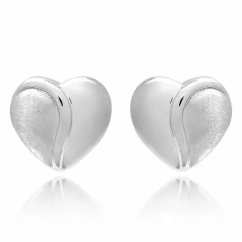 Stora hjärta örhängestift i silver