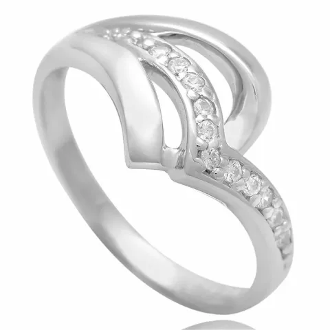 vit zirkon ring i silver