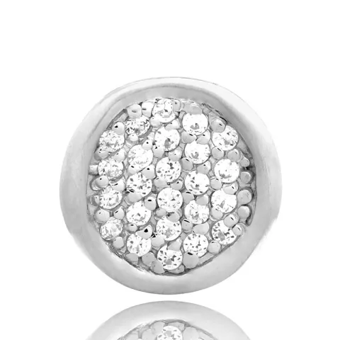 runt zirkon hängen i silver