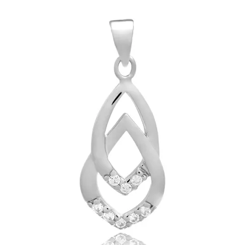 zirkon hängen i silver