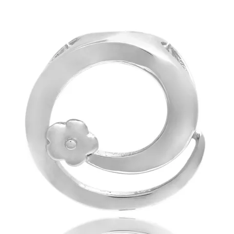 Abstrakt runt hängen i silver