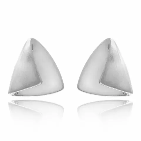 Abstrakt trekantigt örhängen i silver