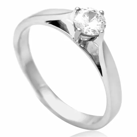 Elegant zirkon solitärring i silver