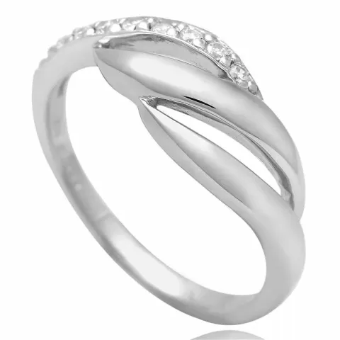 Elegant vit zirkon ring i silver