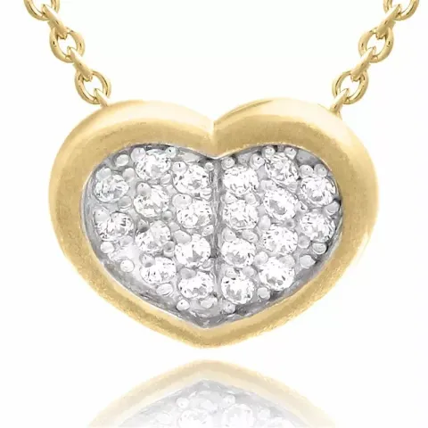 hjärta halsband i förgyllt silver