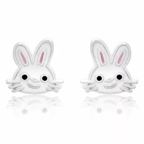 kanin örhängestift i silver