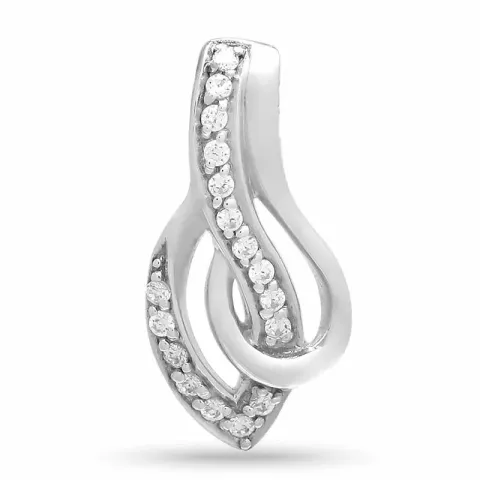 Elegant abstrakt zirkon hängen i silver