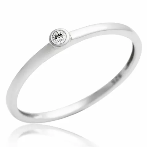 Elegant zirkon ring i silver