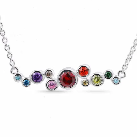multifärgat halsband i silver - Bubbly Twist
