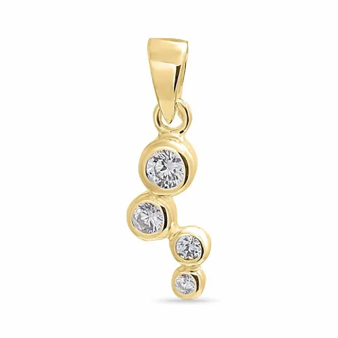 zirkon hängen i förgyllt silver - Bubbly Sparkle