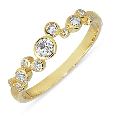 vit zirkon ring i förgyllt silver - Bubbly Sparkle