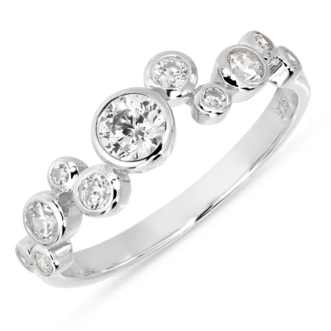 vit zirkon ring i silver - Bubbly Sparkle