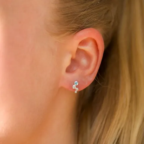 multifärgade zirkon örhängestift i silver - Bubbly Twist