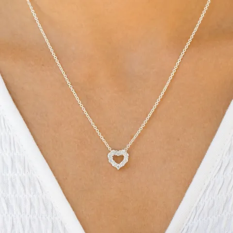 hjärta zirkon hängen i silver