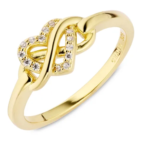 infinity zirkon ring i förgyllt silver
