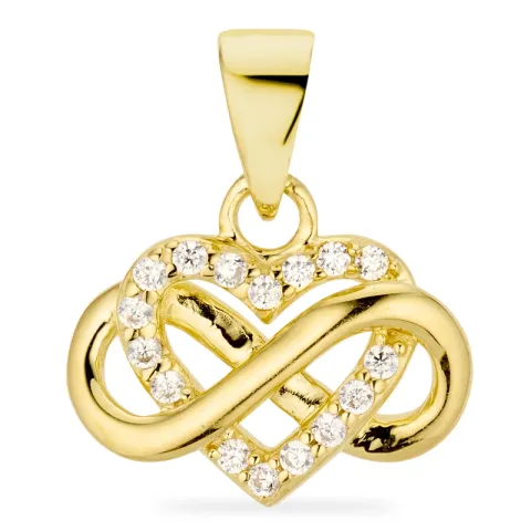 infinity zirkon hängen i förgyllt silver