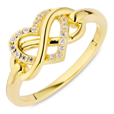 infinity zirkon ring i förgyllt silver
