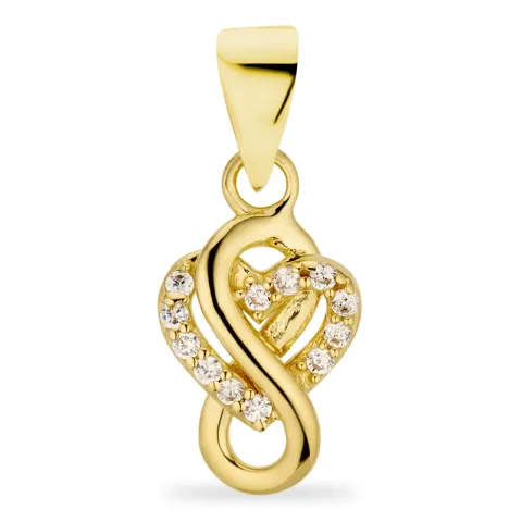 infinity zirkon hängen i förgyllt silver