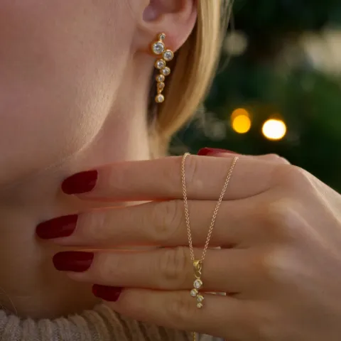 zirkon örhängen i förgyllt silver - Bubbly Sparkle