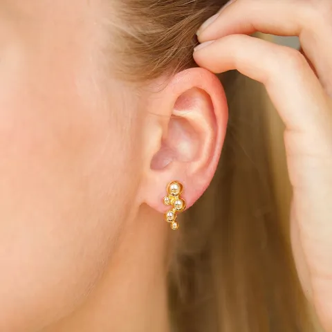 kula örhängen i förgyllt silver - Bubbly Pure