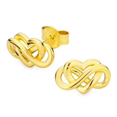 hjärta infinity örhängen i förgyllt silver - Amoré