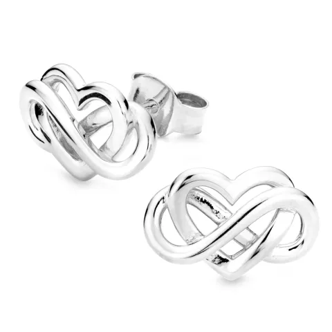 hjärta infinity örhängen i silver - Amoré
