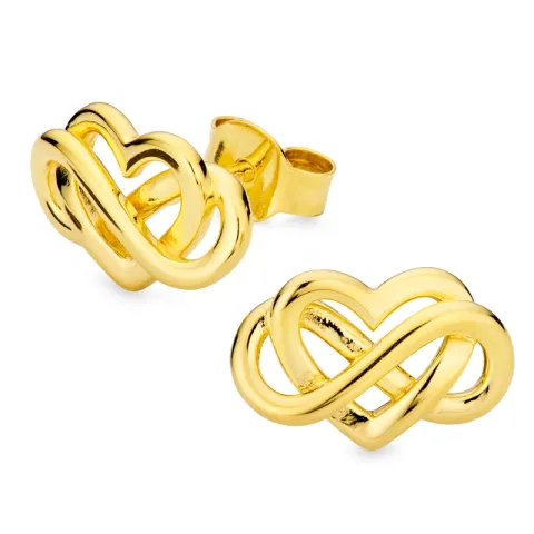 hjärta infinity örhängen i förgyllt silver - Amoré