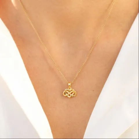 hjärta infinity hängen i förgyllt silver - Amoré