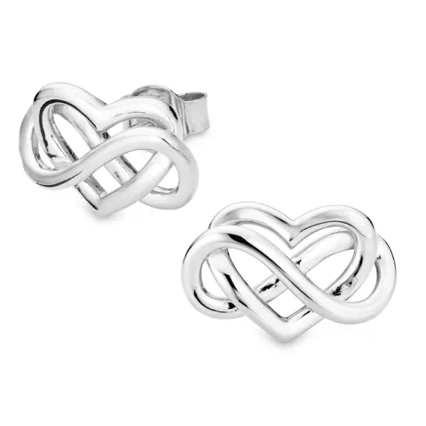 hjärta infinity örhängestift i silver - Amoré