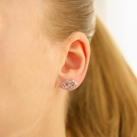 hjärta infinity örhängestift i silver - Amoré