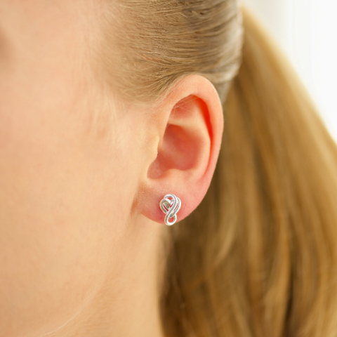 hjärta infinity örhängen i silver - Amoré