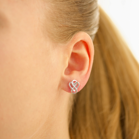 hjärta infinity örhängen i silver - Amoré