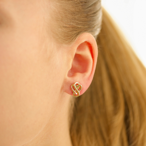 hjärta infinity örhängen i förgyllt silver - Amoré