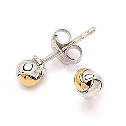 5 mm kula örhängen i silver med förgyllt silver