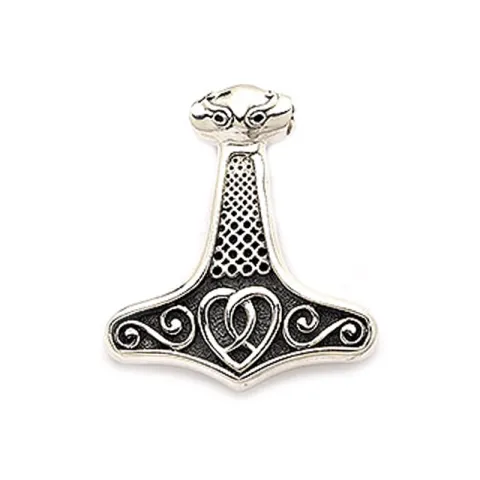 äkta tors hammare hängen i oxiderat sterlingsilver