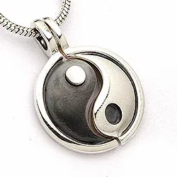 Yin och yang hängen i oxiderat sterlingsilver