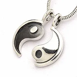 Yin och yang hängen i oxiderat sterlingsilver