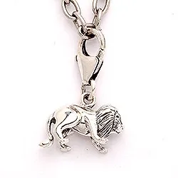 Lejonet charm i oxiderat sterlingsilver 