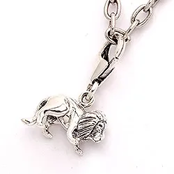 Lejonet charm i oxiderat sterlingsilver 