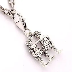 Tvillingarna stjärntecken charm i oxiderat sterlingsilver