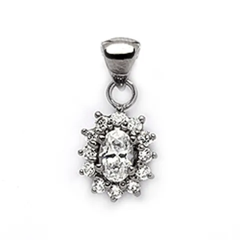 Rosett hängen i svart rhodinerat silver