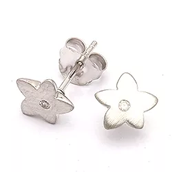 blommor diamantörhängen i silver med diamant 
