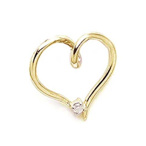 Hjärthängen i 925 carat förgyllt silver 0,03 ct