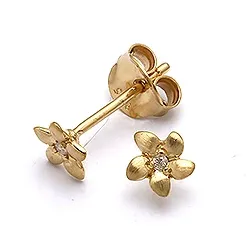 Blommor örhängestift i förgyllt silver