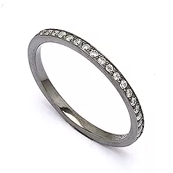 Smal ring i svart rhodinerat silver